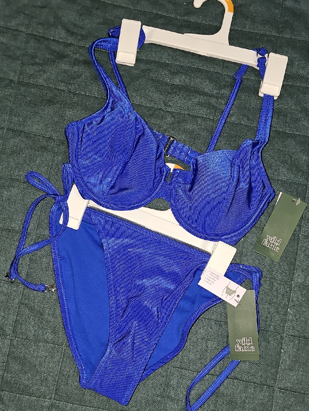 wild fable Electric Blue Textured Bikini Set